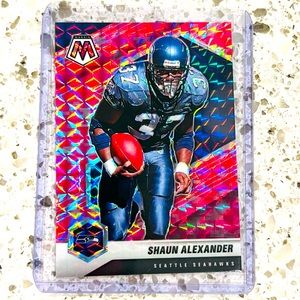 SHAUN ALEXANDER PINK PRIZM CARD NFL 2021 SEAHAWKS PANINI MOSAIC